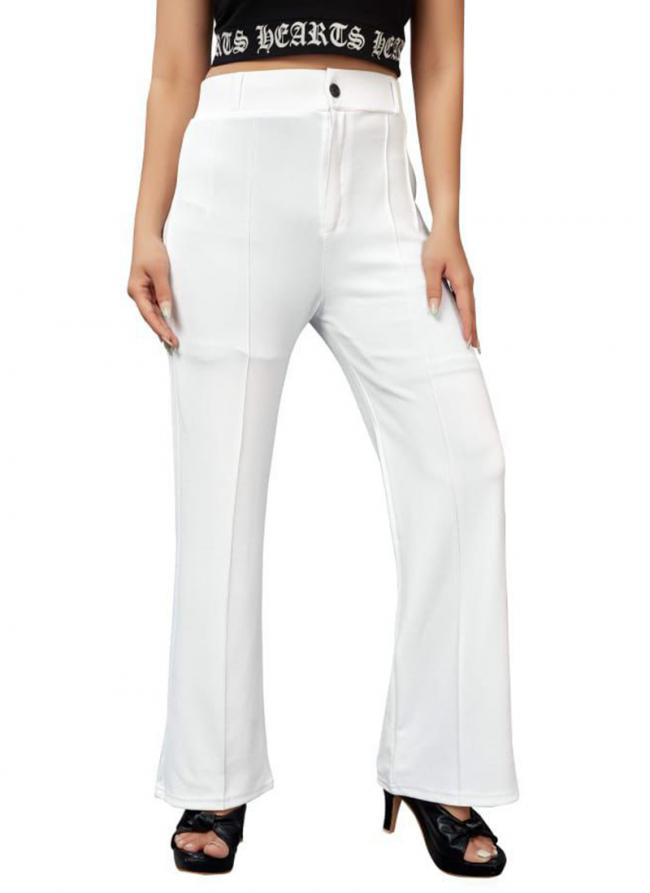 Lycra White Party Wear Stylish Trouser